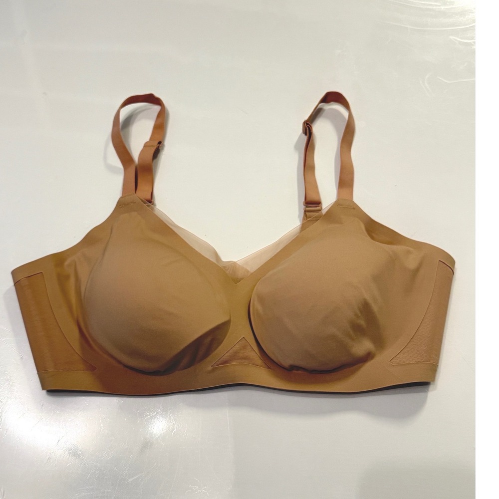 Honeylove Crossover Bra Tan Nude Wireless Seamless LWBR0302V3 Size L 38B/C